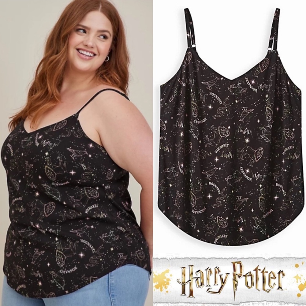 TORRID HARRY POTTER AVA CAMI - STRETCH CHALLIS CONSTELLATION BLACK